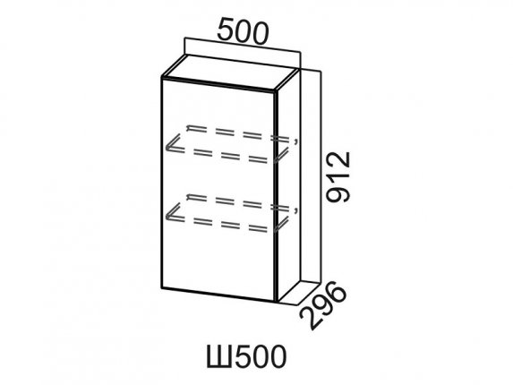 Шкаф навесной 500 Ш500 Вектор СВ 500х912х296