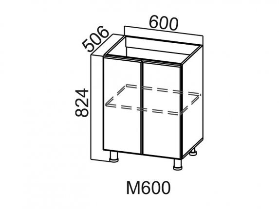 Стол-рабочий под мойку М600 Модус СВ 600х824х506